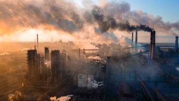Industrial plant releasing pollution