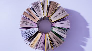 books displayed in a circle