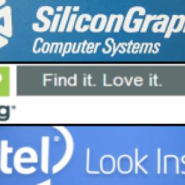 logos of SiliconGraphics, Intel, and Nextag