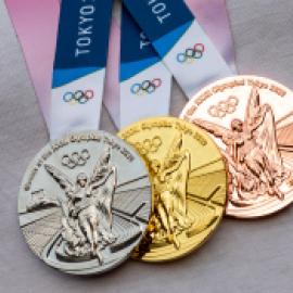 silver, gold, bronze Olympic medals